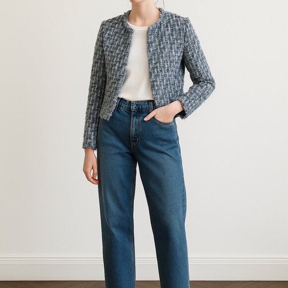 IRO “Disco” Tweed Jacket | Size 4 / 34 | Blue Grey Bouclé - Picture 1 of 13